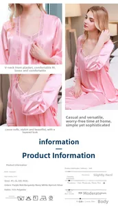 Detailed fabric texture of women's silk satin sleepwear with lace patchwork and tie waist