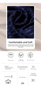 Detail of navy striped silk pajama fabric showing H-line loose fit and non-stretch texture