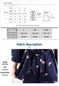 Detailed size chart for silk-like floral sleepwear set with measurements for robes and slips