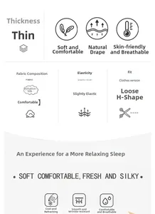 Detailed chart showing silk pajama fabric features like breathability and anti-wrinkle quality