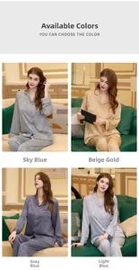 Silk pajamas for women with leaf jacquard details in four elegant colors