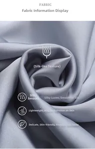 Close-up of silky grey-blue satin fabric texture with elegant sheen for luxury pajamas