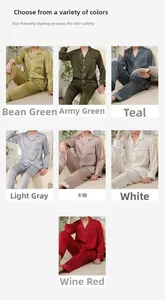 Satin pajama set for men available in sage green, army green, grey and white colors