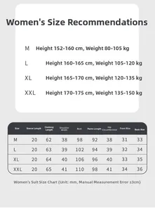 Detailed size chart for silk pajamas set showing measurements for M to XXL sizes