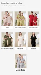 Collage de pyjamas en satin de soie en 7 couleurs pour hommes et femmes