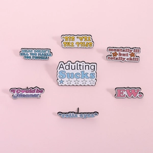 Funny Alloy Enamel Pins Adulting Sucks EW Mentally Ill But Totally Chill Brooches For Backpack Individual Badges For Women Men Jewelry Gift