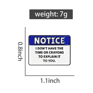 Detailed view of blue enamel badge with dimensions 1.1x0.8 inches and 7g weight