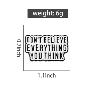 Enamel pin dimensions 1.1x0.7 inches and 6g weight details for mental health brooch