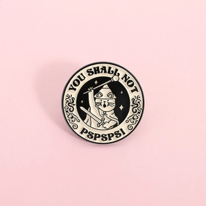 Funny Wizard Cat Enamel Pin You Shall Not PSPSPS Wizard Costume Cat Alloy Brooch Retro Cartoon Badge Jewelry Gift For Pet Lover