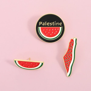 Palestine Watermelon Enamel Pin Cartoon Creative Alloy Badge Fun Lapel Pin Decoration For Backpack Clothing Unisex Accessory
