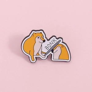 Funny Bonk Doge Meme Enamel Pin Cute Shiba Inu Cheems Brooch Zinc Alloy Cartoon Badge For Clothing Bag Accessories Jewelry