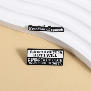 Σετ κονκάρδες σμάλτου Freedom of Speech σε διακοσμητική βάση με λεπτομέρειες παράθεσης