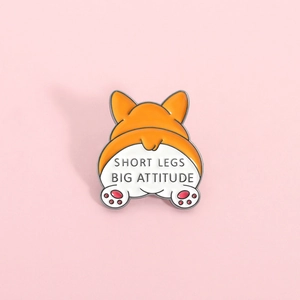 Épinglette en Émail Fesses de Corgi Drôle Short Legs Big Attitude Broche Chien Dessin Animé Badge Alliage de Zinc Pour Sac à Dos