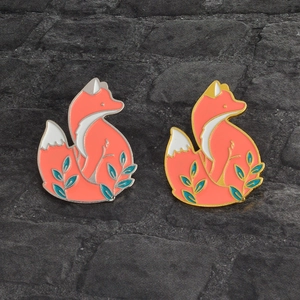 Creative Cute Fox Animal Enamel Brooch Personalized Alloy Baking Varnish Badge Jewelry For Clothes Lapel Accessories Gift