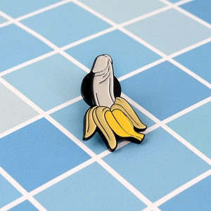 Funny Peeling Banana Phallic Enamel Pin Creative Prank Alloy Brooch Badge For Clothing Backpack Hat Accessory Gift