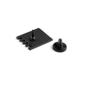 Creative enamel to-do list brooch with matte black metal back and secure rubber clutch