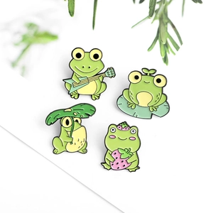 Set di Spille in Smalto a Forma di Rana Cartone Animato Simpatici Animali Spilla in Lega di Zinco per Decorazione Borse Zaino Accessori Gioielli Rana