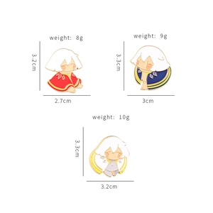 Three Sky: Children of the Light enamel pins featuring colorful cloaks on white background