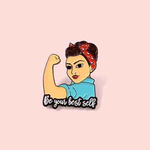 Broche infirmière inspirante en émail Be your best self badge en métal pour uniformes