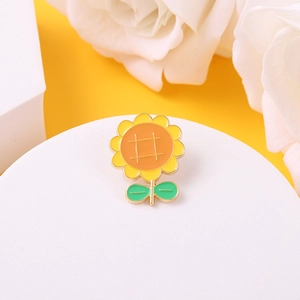 Cute Cartoon Sunflower Paper Airplane Alloy Enamel Brooch Pin Set For Clothes Backpack Decor Fashion Jewelry Badge Unisex Gift