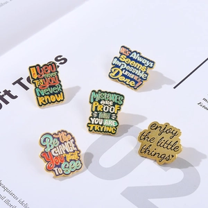 Broche en Émail avec Citation Inspirante Broche en Alliage Lettrage Badge Vintage Bijoux pour Femmes Hommes Vêtements Sac à Dos Chapeau Décoration
