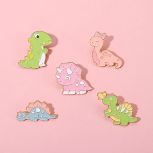 Cute Cartoon Dinosaur Alloy Enamel Brooch Pin Personalized Animal Badge For Clothes Bags Backpacks Decoration Accessories Gift