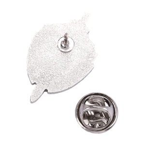 Silver alloy scorpion brooch back view with butterfly clasp and textured metal surface