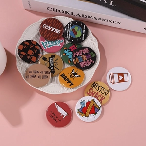 Assorted creative tinplate badges with inspirational quotes for bags and clothing décor