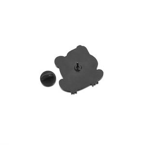 Cartoon animal series frog enamel brooch pin with black rubber clutch back on white background
