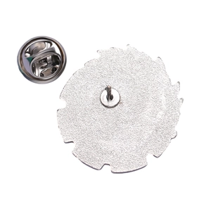 Silver metal lapel pin back with butterfly clutch and serrated needle base