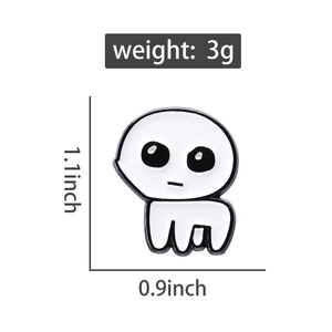 Detailed dimensions of TBH Creature ghost enamel pin showing 1.1x0.9 inch size and 3g weight