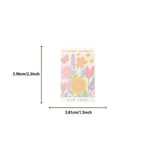 Waterdichte Deense pastel bloemenmarkt stickers voor laptop en bagage decoratie