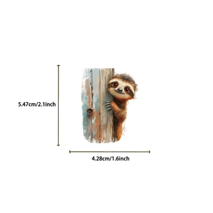 Size chart for cute sloth cartoon sticker showing 5.47cm by 4.28cm dimensions