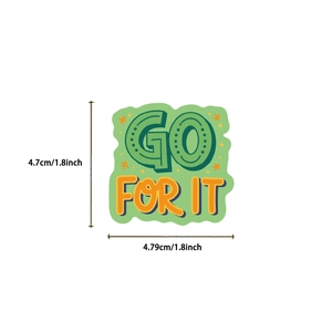 100pcs waterproof motivational stickers with 'GO FOR IT' design for laptops and luggage