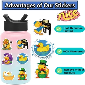 Details wasserfester Cartoon-Entenaufkleber mit lebendigem HD-Druck für Laptops