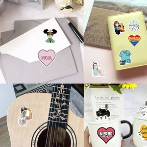 Roll of 500 nursing themed waterproof stickers on envelopes and stationery notebooks