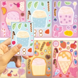 Autocollants de cupcakes et desserts de dessin animé colorés pour loisirs créatifs
