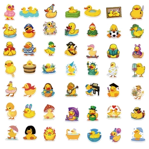50 wasserfeste Cartoon-Enten-Sticker Set für DIY-Deko von Laptops und Koffern
