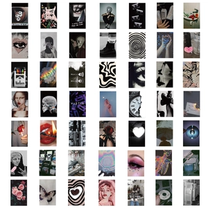 Set of 50 waterproof cartoon black grunge stickers for laptop and DIY decoration