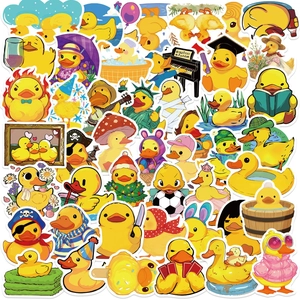 Set mit 50 wasserdichten Cartoon-Enten-Aufklebern für DIY-Deko und Gepäckstücke