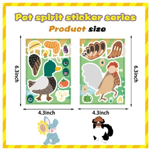 Waterproof DIY farm animal stickers for kids featuring duck and rooster designs
