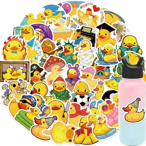 Cartoon Gelbe Ente Aufkleber Pack Wasserdichte PVC Vinyl Aufkleber Für Laptop Gepäck Wasserflasche DIY Dekoration Scrapbooking Aufkleber Für Kinder Erwachsene