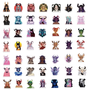 50 autocollants de sorcière cartoon imperméables pour portable et guitare