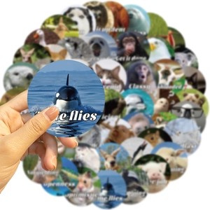 Autocollants animaux motivants imperméables pour ordinateurs avec typographie anglaise