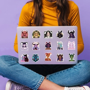 Lot de 15 Stickers de Filles Succubes de Dessin Animé pour Décoration d'Ordinateur