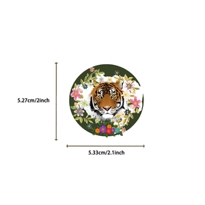Tiger graffiti stickers with colorful floral patterns for laptops and guitars 50pcs