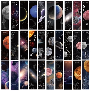 Set di 30 segnalibri a tema spazio oscuro con pianeti, nebulose e costellazioni celesti