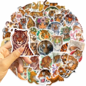 50 pieces of waterproof cartoon tiger graffiti stickers for DIY laptop and guitar decoration
