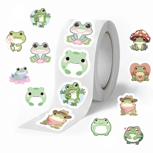 Détails de mignons autocollants de grenouille en rouleau pour scrapbooking et déco
