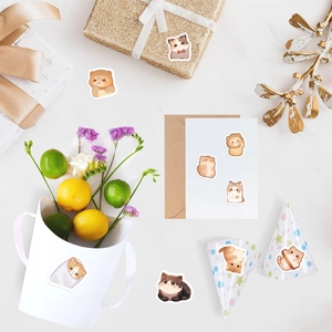 Various cute cat stickers used for gift boxes, envelopes and party hat decoration